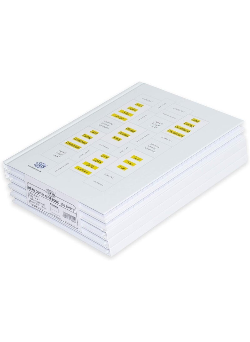 FIS Hard Cover Notebook Single Line 9X7 Inch, 100-Sheets 5-Piece - FSNB971907 - Image 1